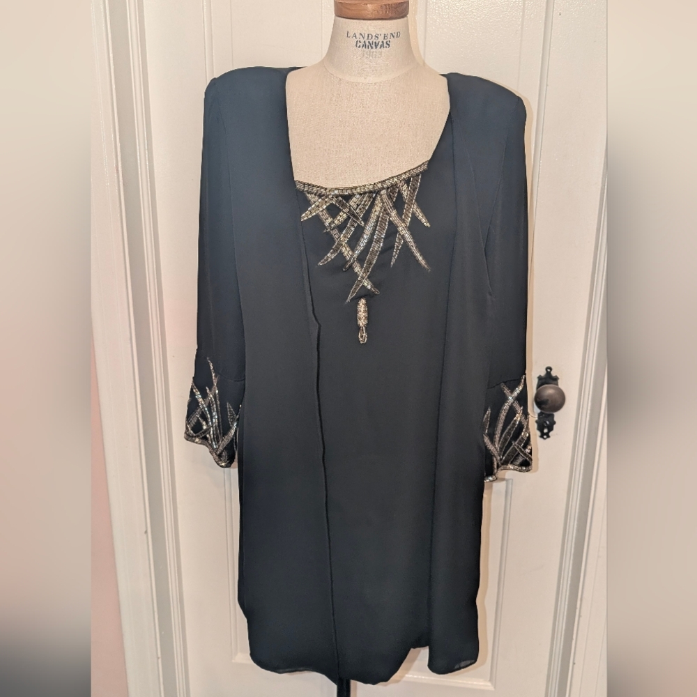 vintage Miss Elliette Black Embellished Dress